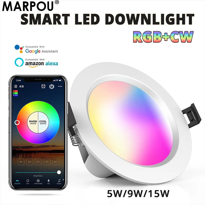 MARPOU  Ʈ LED ٿƮ,   Ÿ õ LED ƮƮ, RGB  ,   , 5W, 9W, 15W